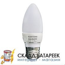 Лампа светодиодная ROBITON LED Candle-5W-4200K-E27 BL1