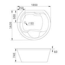 Акриловая ванна Gemy G9053 K