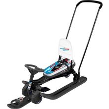 НИКА Снегокат ТИМКА СПОРТ 6 с толкателем Гонки (черный каркас)