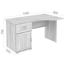 ПМ: Уют сервис Стол угловой с тумбой и ящиком Леруа Г776.03