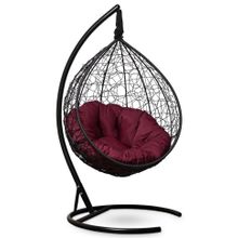 Кресло кокон подвесное SEVILLA VERDE черное + каркас