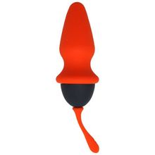 Оранжево-черная анальная пробка - 8 см. оранжевый с черным