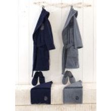 Банный комплект халат + полотенце + тапочки 4-6 лет синий HLT3130-1 Virginia Secret