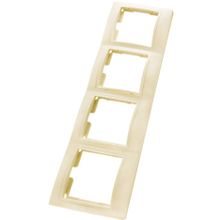 ТАЙМЫР SQ1814-0130 рамка 4-х местная горизонтальная IP20 слоновая кость   ТАЙМЫР SQ1814-0130 рамка 4-х постовая горизонтальная IP20 слоновая кость