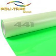 POLI-FLEX Premium 441 Neon Green термотрансферная плёнка матовая самоклеющаяся полиуретановая 0,5 м, 100 мкм, 25 метров