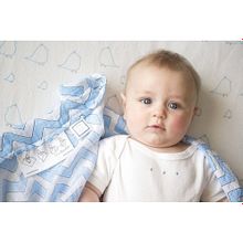 SwaddleDesigns Маркизет Dottie Star Pstl голубая