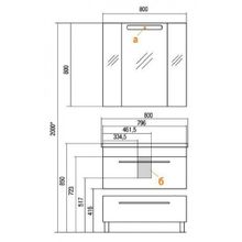 Комод Акватон Мадрид 80, черный, 1A131903MA950