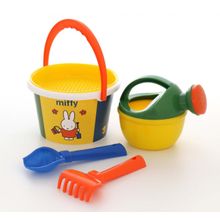 Миффи-6 набор №2: ведро среднее с наклейкой, ситечко, совок №2, грабельки №2, лейка малая №4