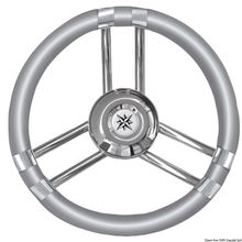 Osculati C soft polyurethane steering wheel gray SS 350 mm, 45.137.02