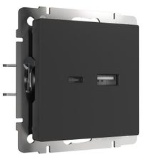 Werkel Розетка USB Werkel тип A+С черный матовый W1171808 4690389171390 ID - 227457