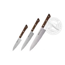 Набор из 3 ножей SHR-0220W K "SAMURA HARAKIRI", AUS-8, ABS пластик, белые ручки