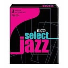 RSF10SSX3M Select Jazz Трости для саксофона сопрано, обработ. низ среза, размер 3 Medium, 10шт, Rico