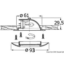 Osculati Sextans R spotlight chromed brass 12 24 V 20 W, 13.470.01