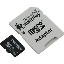 Карта памяти SmartBuy    SB64GBSDCL10U3-01    microSDHC 64Gb UHS-I U3 + microSD--  SD Adapter