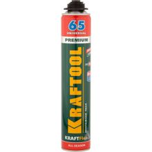 Пена KRAFTOOL KRAFTFLEX PREMIUM PRO 65 профессиональная, монтажная, пистолетная, всесезонная, 850 мл