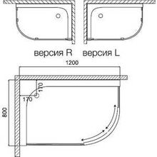 Душевой поддон Am.Pm Bliss L (W53T-302L120W) (120х80) левый