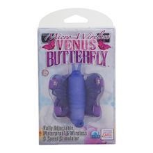 California Exotic Novelties Фиолетовая вибробабочка на ремешках Micro Wireless Venus Butterfly