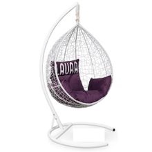 Кресло кокон подвесное SEVILLA VELOUR белое + каркас