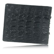 Мужской бумажник из кожи крокодила, цвет: черный