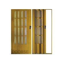 Раздвижная дверь со стеклом Дуб (гармошка)