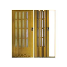 Раздвижная дверь со стеклом Дуб (гармошка)