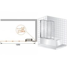 Шторка для ванной Cezares Pratico V5 (120x140) текстурное стекло (левая)