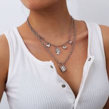 Многослойное колье "Сердце на замке" (арт. 81139-7)