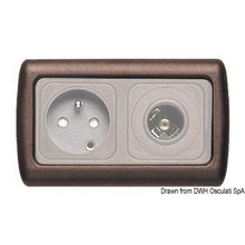 Osculati Double screw cover brown, 14.665.03