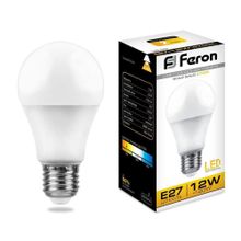 Feron Лампа светодиодная Feron E27 12W 2700K Шар Матовая LB-93 25489 ID - 235010