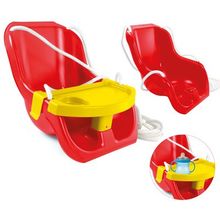 Mochtoys 10960 Качели для малышей подвесные, 2 в 1 - красно-желтые