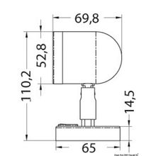 Osculati Articulated spotlight polished brass w. switch, 13.947.11