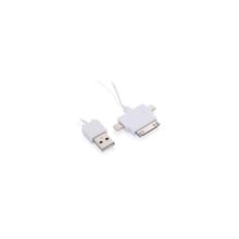 дата-кабель Throw 3 в 1 для Apple 8 pin micro USB рулетка