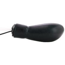 Lux Fetish Чёрный изогнутый фаллос с вибрацией и расширением - 16 см. (черный)