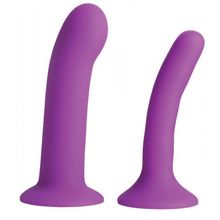 XR Brands Набор из 2 фиолетовых насадок для пояса харнесс Incurve Silicone G-spot Duo Dildo Set (фиолетовый)