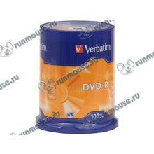Диск DVD-R 4.7ГБ 16x Verbatim "43549", пласт.коробка, на шпинделе (100шт. уп.) [48919]