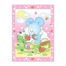 Baby Nice байковое 85х115 Земляничная поляна розовое