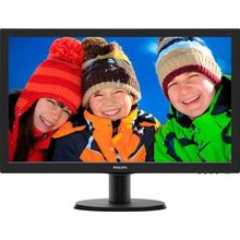 Монитор LCD PHILIPS 23.6" 243V5LHSB (00 01) Black { 1920х1080 TN, nonGLARE, 250cd m2, H170° V160°, 20М:1, 16,7M Color, 5ms, VGA, DVI, HDMI, Tilt, 2Y}