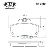 Колодки Тормозные Дисковые |Перед Прав Лев | BM-Motorsport арт. FD2005