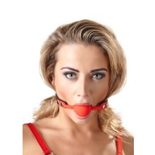 Orion Силиконовый кляп-шар на чёрных ремешках Red Gag silicone (красный с черным)