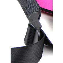 Romfun Розовый страпон на поясе с кольцом Romfun - 12 см. (розовый с черным)