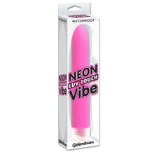 Неоново-розовый вибратор Neon Luv Touch Vibe - 17 см. Розовый