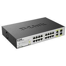 Коммутатор d-link с 16 портами 10 100base-tx с поддержкой poe +2 комбо-порта 10 100 1000base-t sfp (des-1018mp a1a)