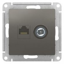 Розетка TV+RJ45 Cat.5 ATLASDESIGN, оконечная, сталь |  код. ATN000989 |  Schneider Electric