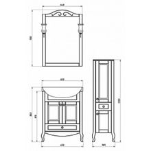 Мебель для ванной ASB-Mebel Флоренция 65 белая патина серебро