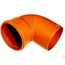 Отвод канализационный 110-90˚ пластиковый, рыжый, стенка 3,2мм