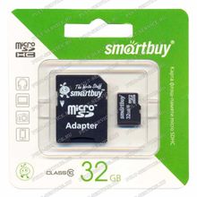 Карта памят 32 Gb SmartBuy MicroSD (Class10) с SD адаптером