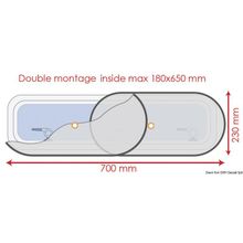 Osculati Blind w  flyscreen 230x490mm single 230x700double, 19.356.05