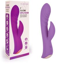 Erokay Фиолетовый вибромассажер-кролик 5  Silicone Ripple Passion - 19,1 см. (фиолетовый)