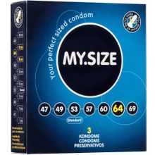 Презервативы MY.SIZE размер 64 - 3 шт. прозрачный