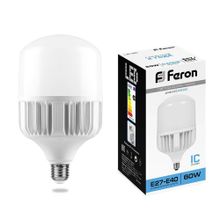 Feron Лампа светодиодная Feron E27-E40 60W 6400K Цилиндр Матовая LB-65 25782 ID - 235054